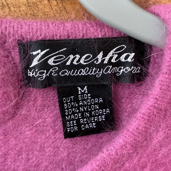 Vintage angora blend sweater medium pink - Picture 3 of 8